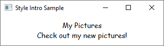 StylingIntro_TextBlocksBaseStyle Styling sample screenshot base style