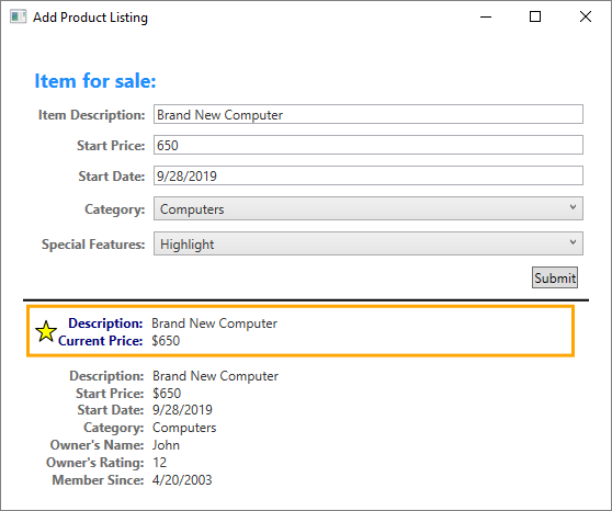 DataBinding_Demo_AddProductListing Add Product Listing page