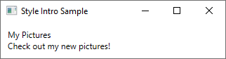 StylingIntro_TextBlocksBefore Styling sample screenshot