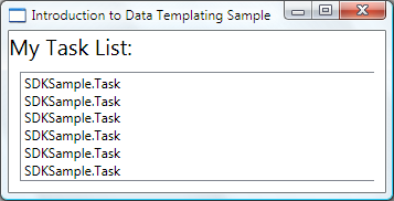 Data templating sample screenshot