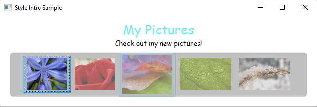 StylingIntro_EventTriggers Styling sample screenshot